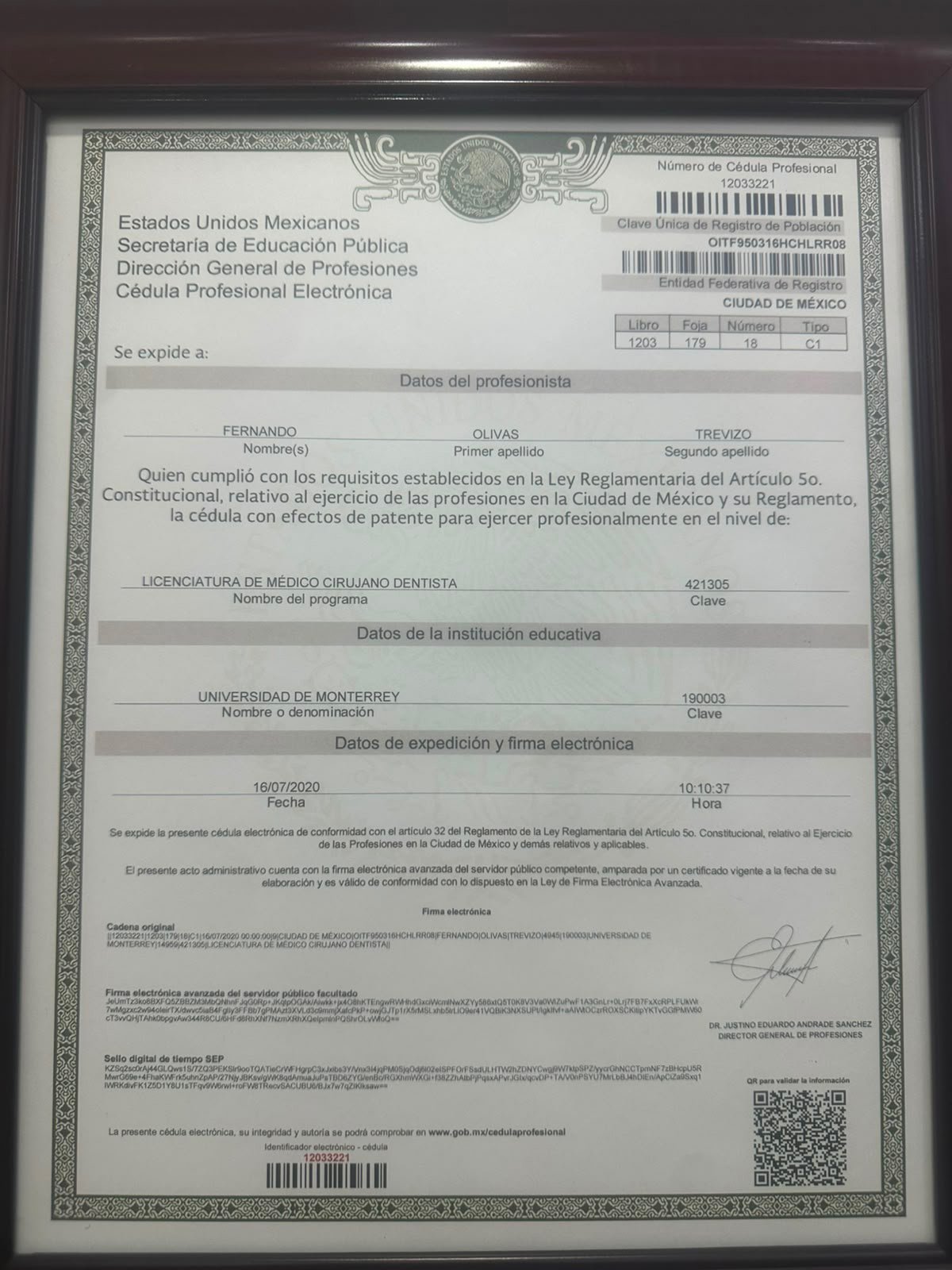 Dr. Fernando Olivas Trevizo - Ver certificaciones 6