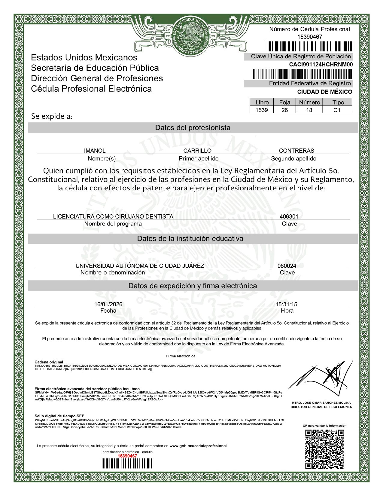 Dr. Imanol Carrillo - Ver certificaciones 2
