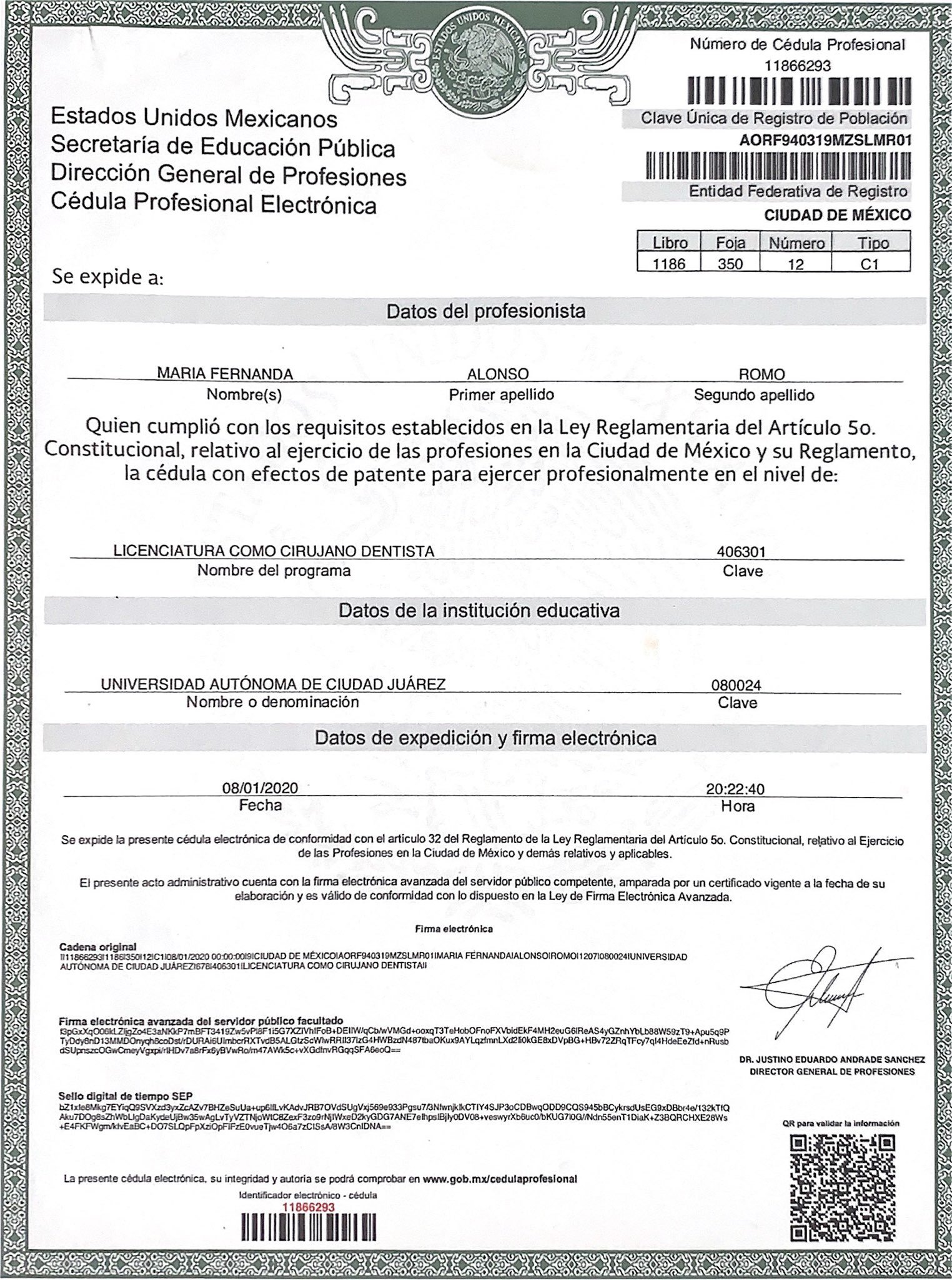 Dra. María Fernanda Alonso Romo - Ver certificaciones 3