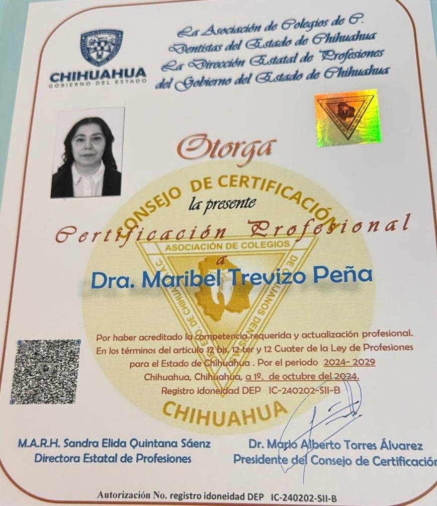 Dra. Maribel Trevizo Peña - Ver certificaciones 4