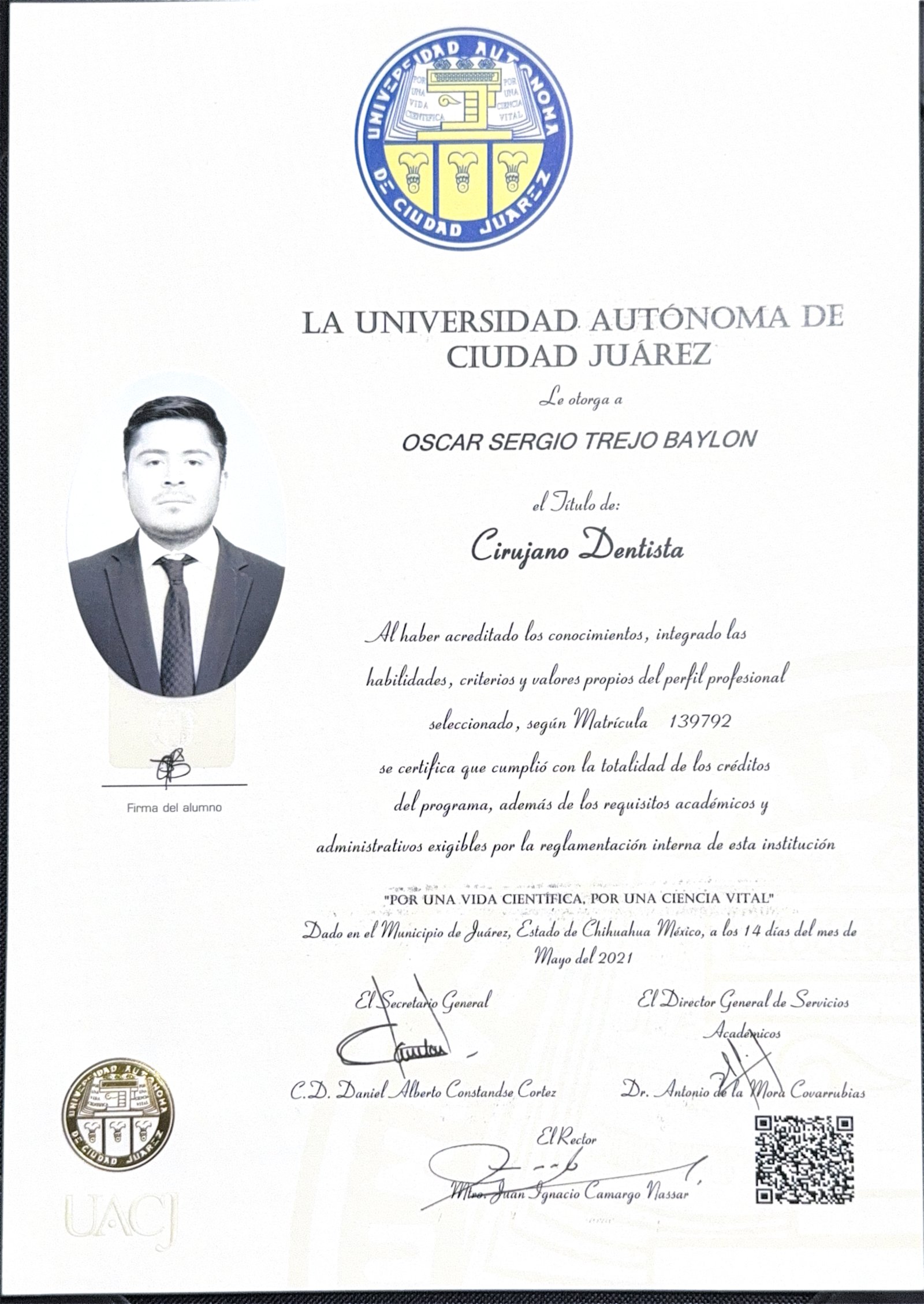 Dr. Oscar Trejo - Ver certificaciones 3